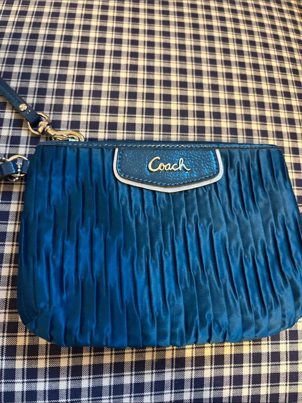 Coach teal satin
